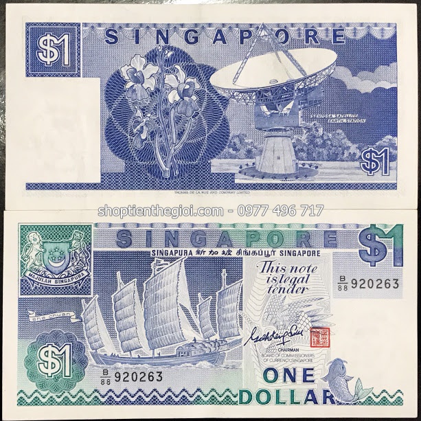 Singapore 1 Dollar 1987 UNC