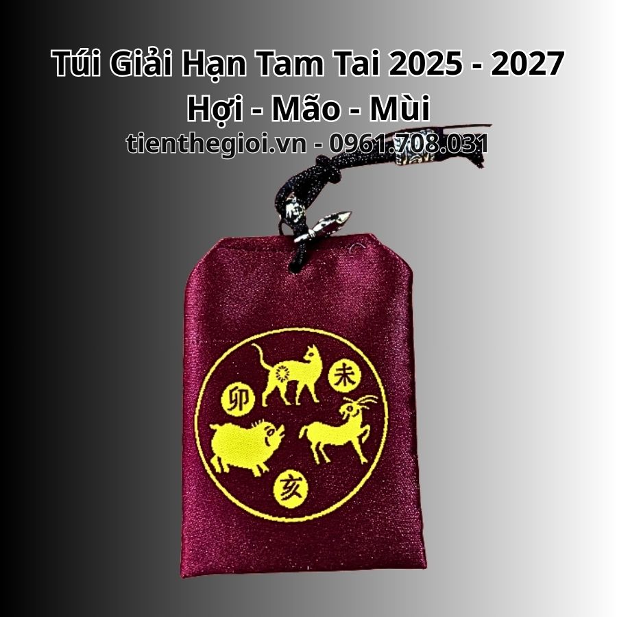 Túi giải hạn Tam Tai 2025 – 2027 cho người tuổi Hợi – Mão – Mùi