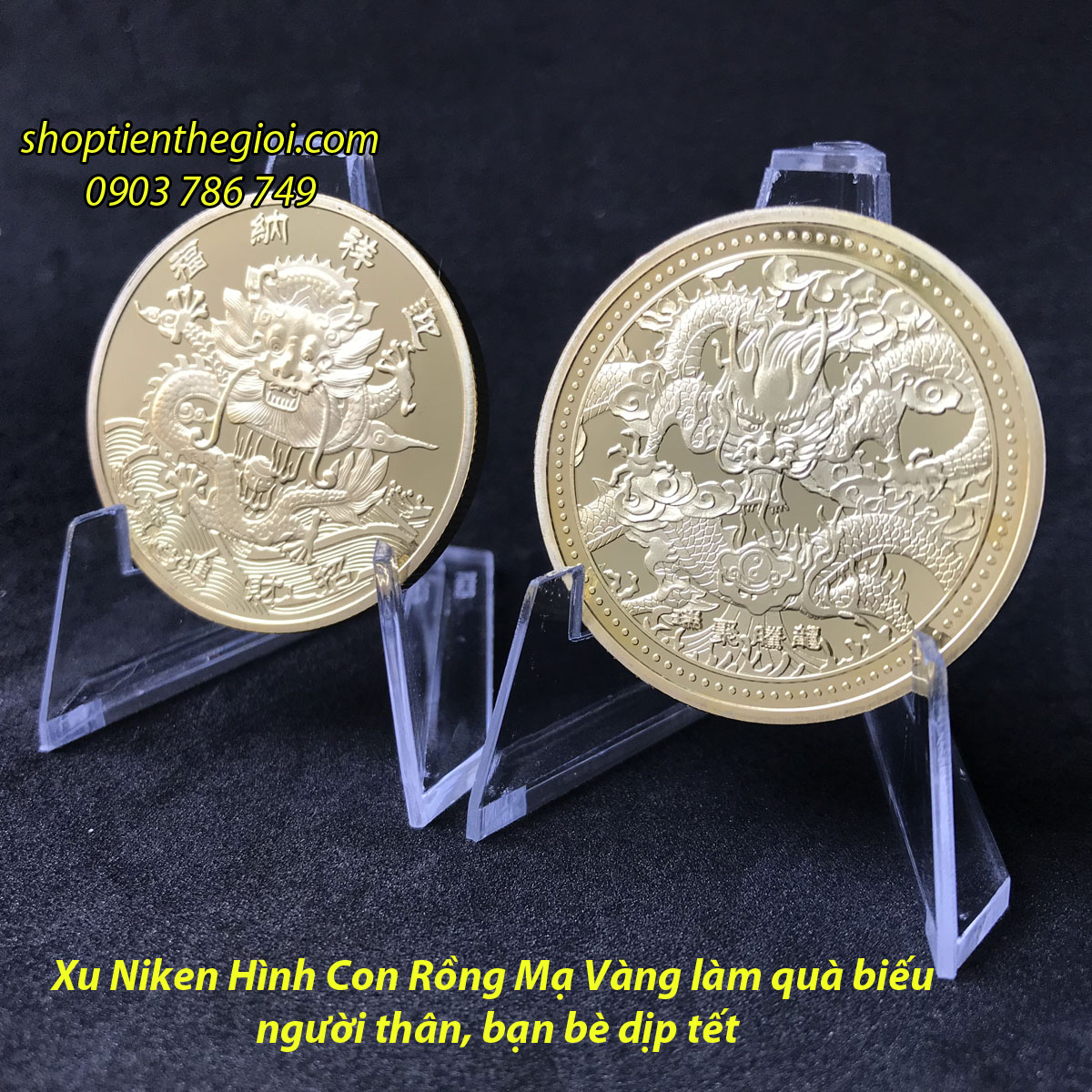 Xu Niken Hình Con Rồng Mạ Vàng
