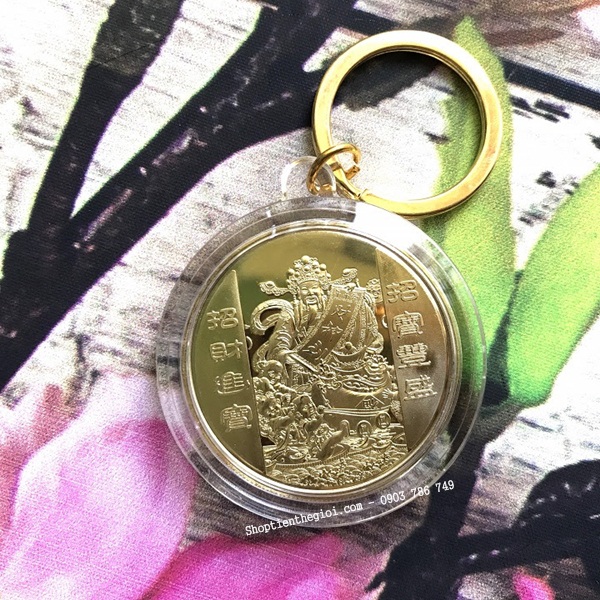 Móc khóa Xu Thần Tài Mạ Vàng Cá Chép - SP002387