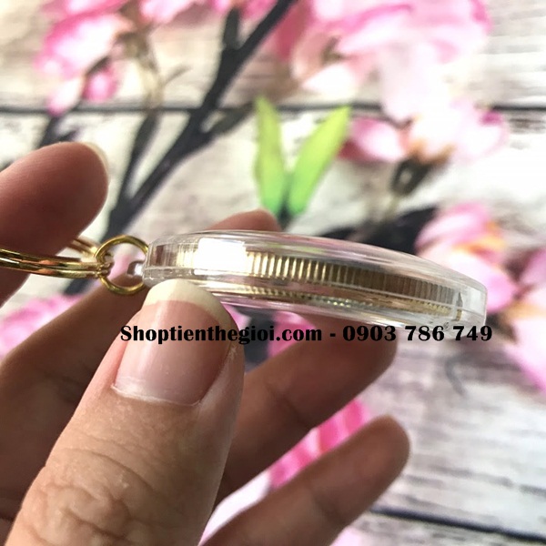 Móc khóa Xu Hình Chúa Mạ Vàng In Màu - SP002388