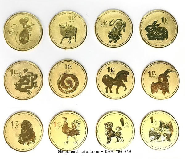 Bộ xu 12 con giáp 1 Yi Trung Quốc - SP002413
