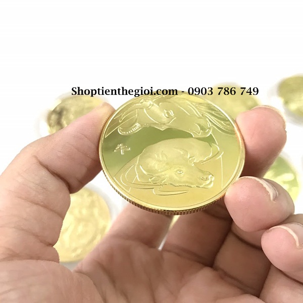 Hộp quà tặng tết 12 xu hình 12 con giáp hoàng đạo - SP005022