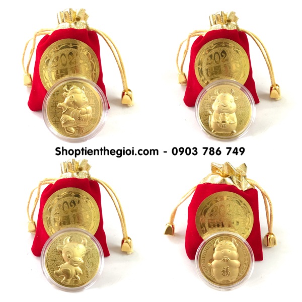 Đồng Xu Con Trâu CUTE Tặng Túi Gấm 2021  -  SP005045