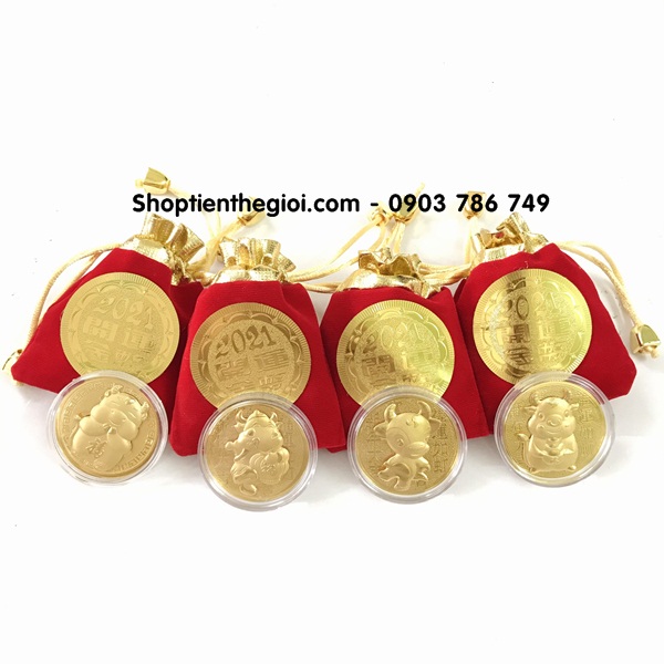 Đồng Xu Con Trâu CUTE Tặng Túi Gấm 2021  -  SP005045