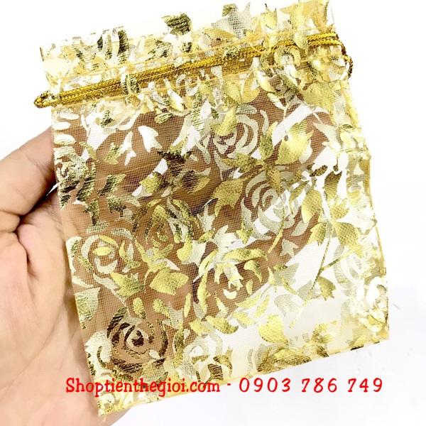 Túi vải hoa văn size 10x12cm - SP005025