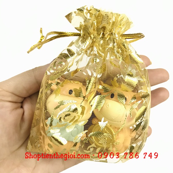 Túi vải hoa văn size 10x12cm - SP005025