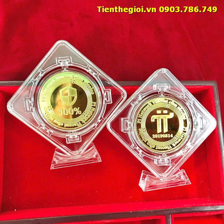 Khung Xoay Trưng Bày Xu Lưu Niệm Đồng PI Network