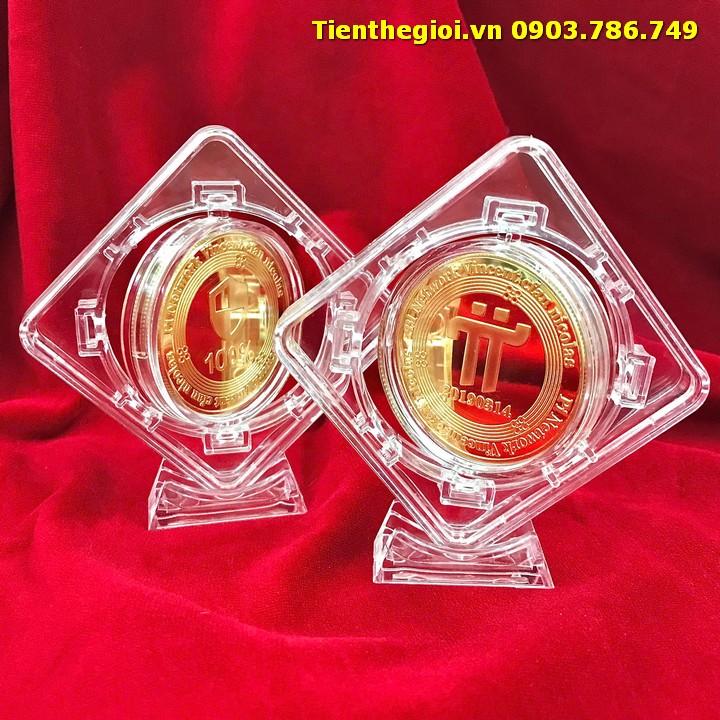 Khung Xoay Trưng Bày Xu Lưu Niệm Đồng PI Network