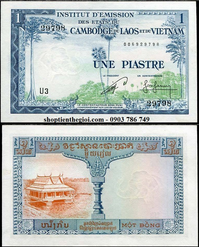 1 đồng Piastre 1954 Campuchia
