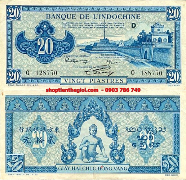 20 Piastre 1942 Phật Ngồi Xanh