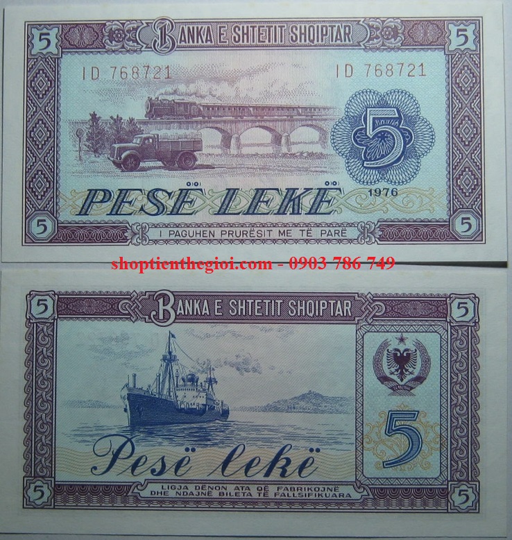 Albania 5 Leke 1976 UNC