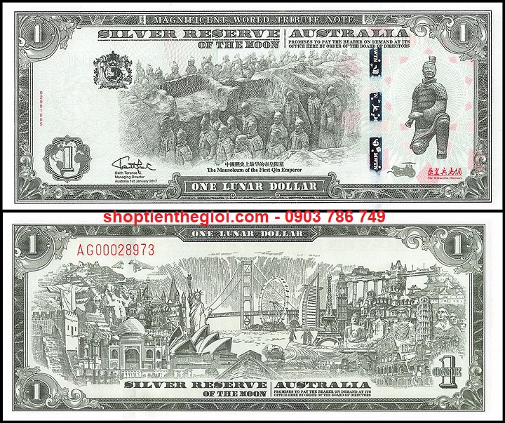 Australia - Úc Lunar 1 Dollar 2017 UNC Kỷ Niệm Trung Quốc Chiến Binh Đất Nung - SP006240