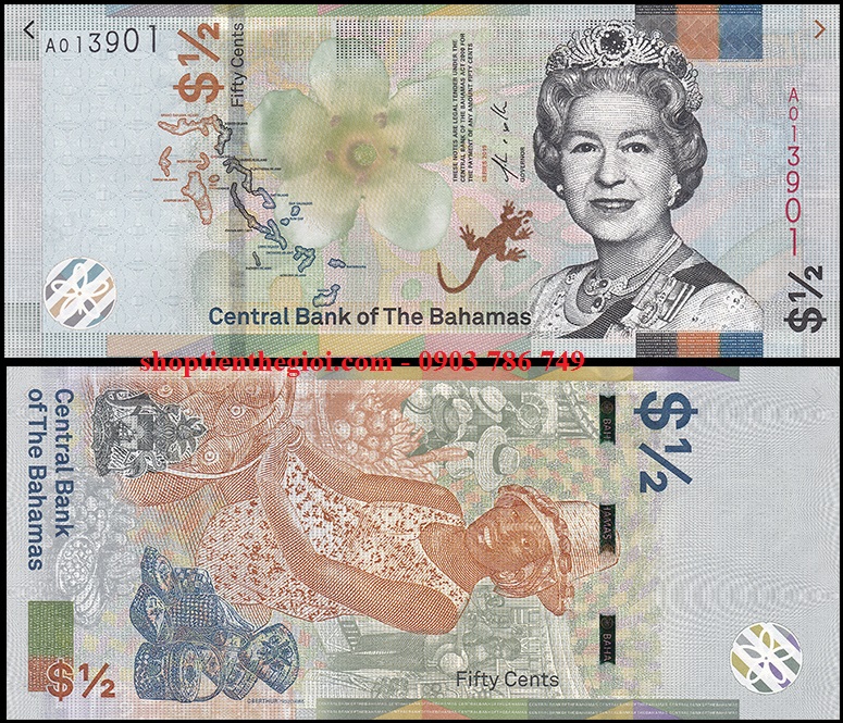 Bahamas 1/2 Dollar ( 50 Cents ) 2019 UNC