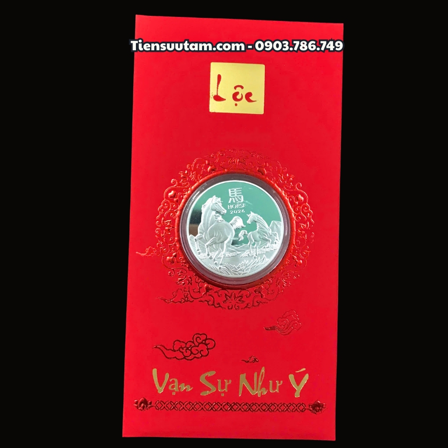 Bao Lì Xì Lộc Đồng Xu Con Ngựa Úc Mạ Bạc - SP008286