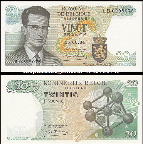 Belgium-Bỉ 20 Francs 1964 UNC