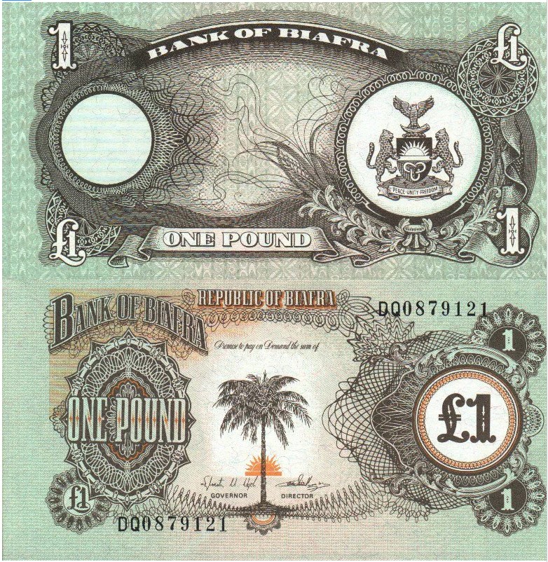 Biafra 1 pound 1968 UNC