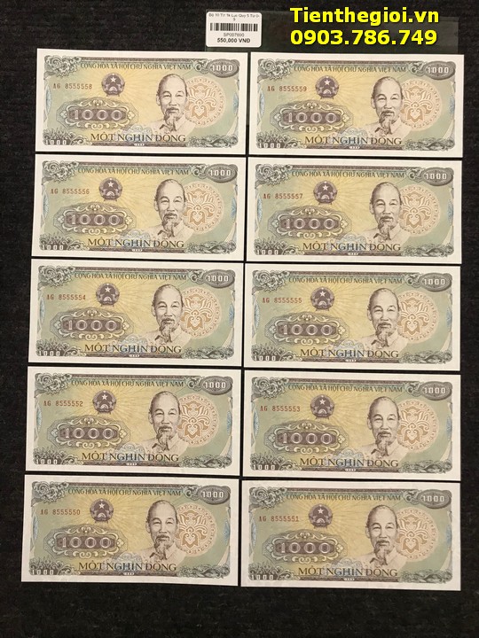 Bộ 10 Tờ 1k Lục Quý 5 Từ 0-9 - SP007690