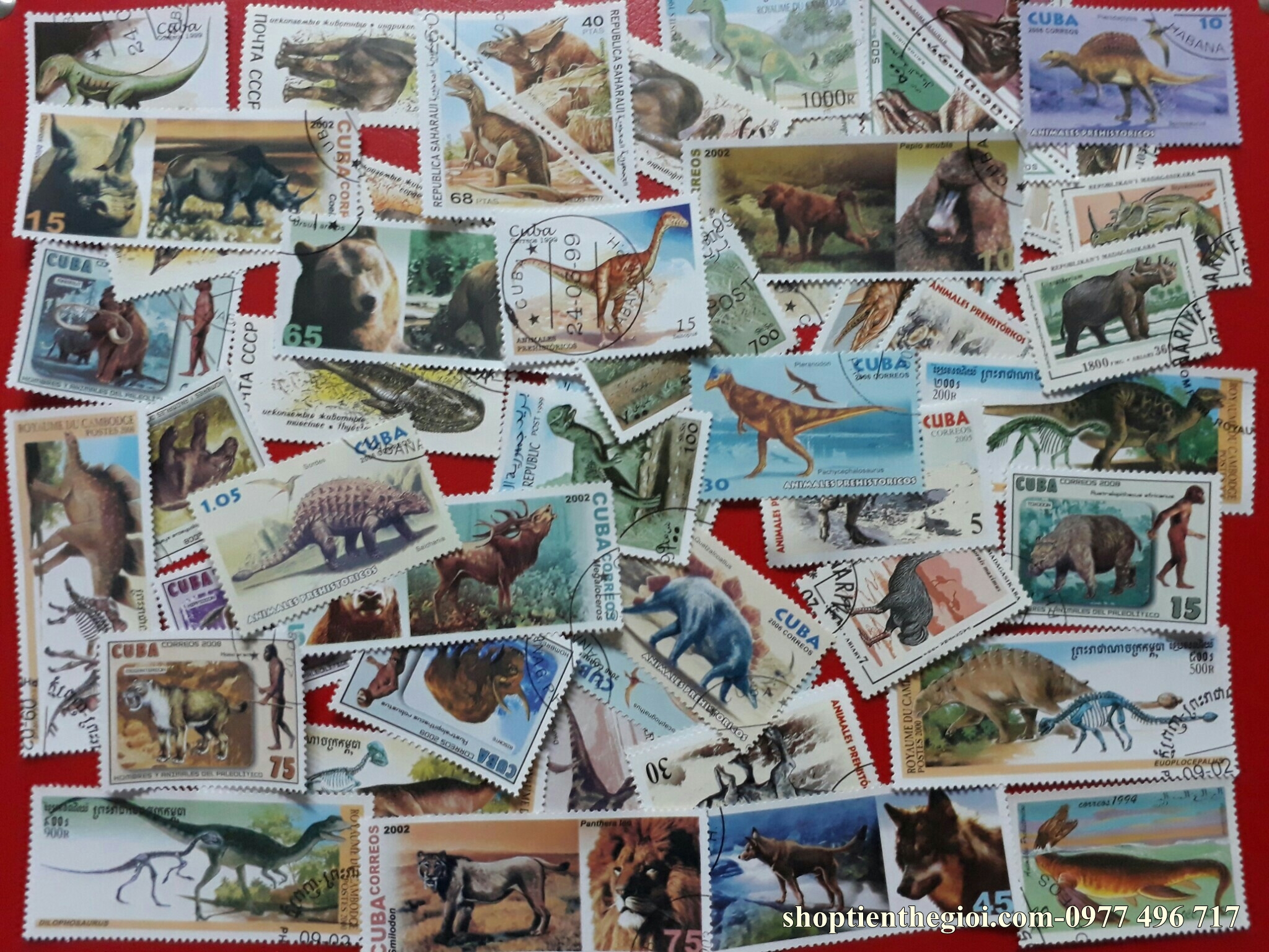 Bộ 50 tem chủ đề Khủng long