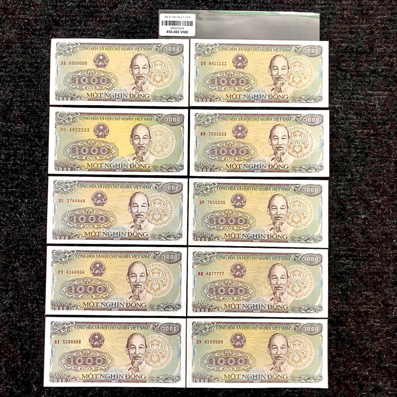 Bộ 1k Ngũ Quý Từ 0-9 - SP007674