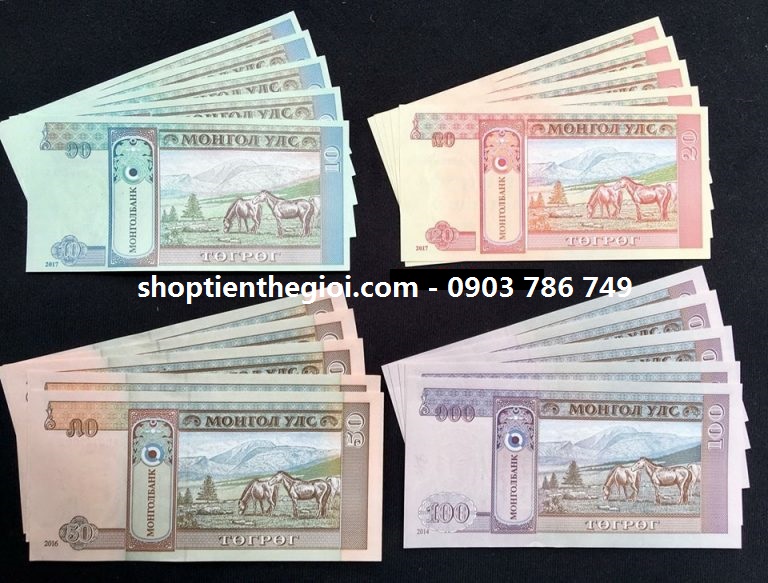 Bộ 4 tờ tiền mã đáo của Mông Cổ - SP008186