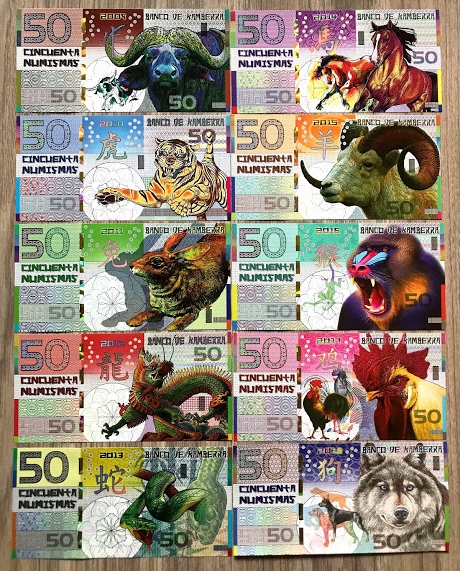 Bộ tiền 10 con Giáp Kamberra của Úc