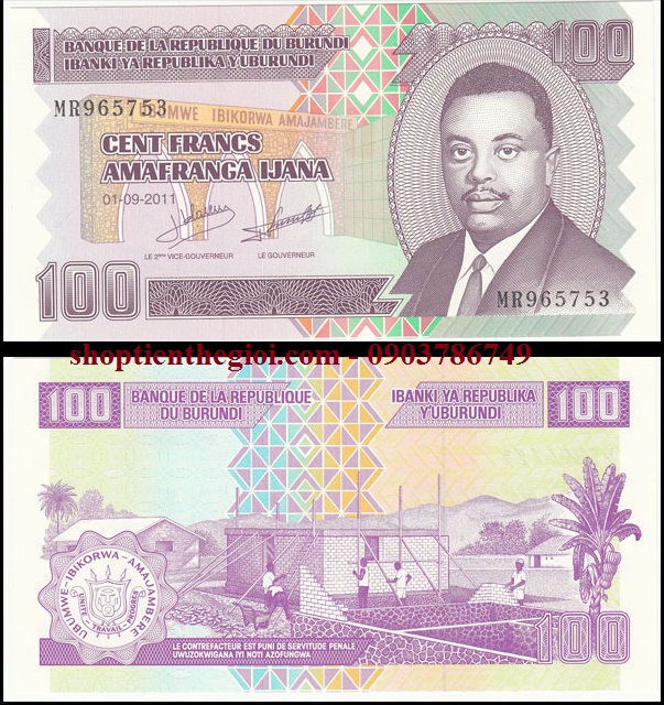 Burundi 100 Francs 2011 UNC