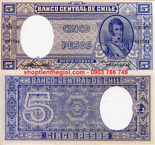 Chile 5 Pesos 1947 UNC - SP001861