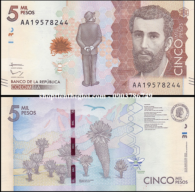 Colombia 5 Mil Pesos 2015 UNC