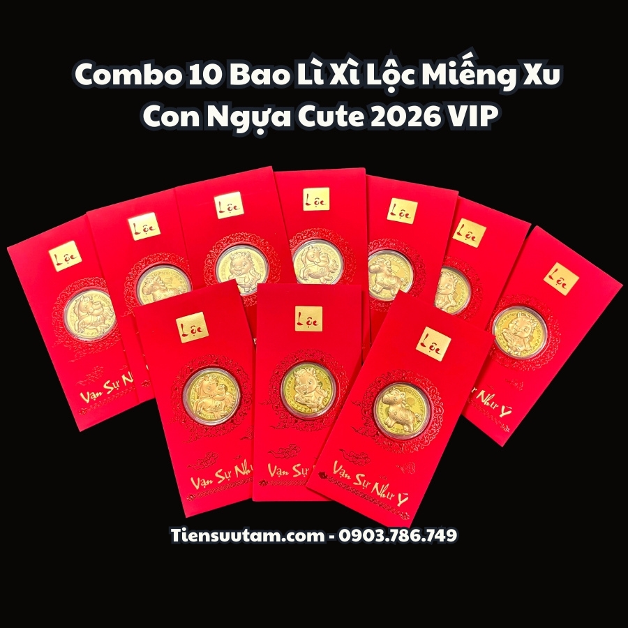Combo 10 Bao Lì Xì Lộc Miếng Xu Con Ngựa Cute 2026 VIP - SP007145
