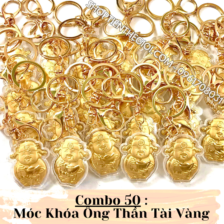 Combo 50 Móc Khóa Ông Thần Tài Vàng  - SP005980