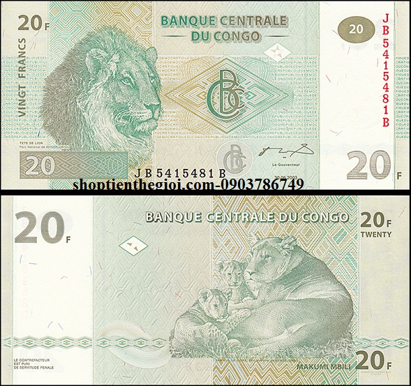 Congo 20 Francs 2003 UNC