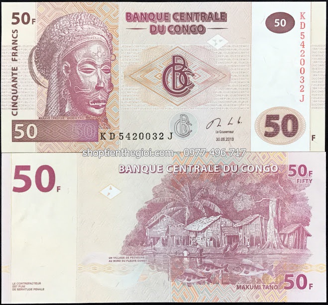 Congo 50 Franc 2007 UNC