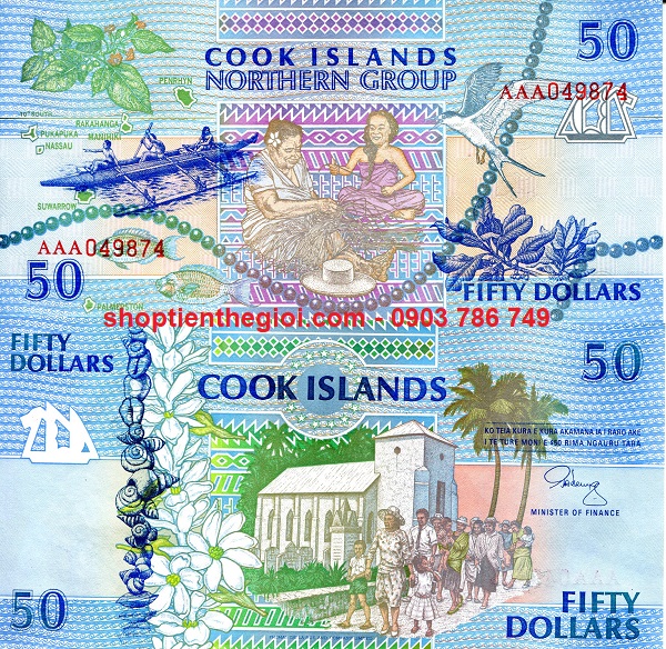 Cook Islands 50 Dollars 1992 UNC (tờ) - SP006099