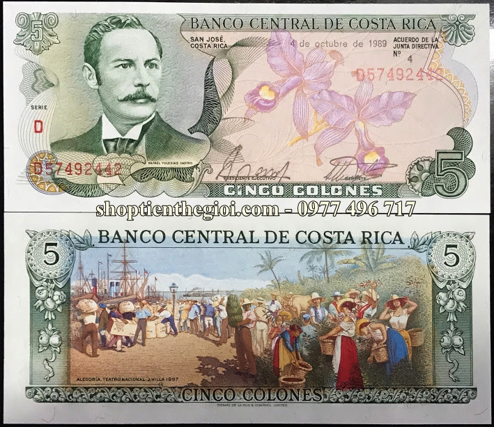 Costa Rica 5 Colones 1990 UNC