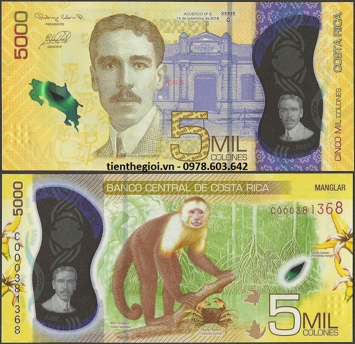 Costa Rica 5000 Mil Colones 2020 UNC Polyme - SP007607