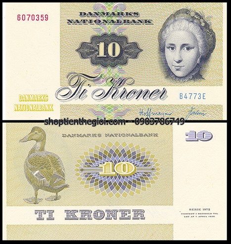 Đan Mạch 10 Kroner 1977 UNC