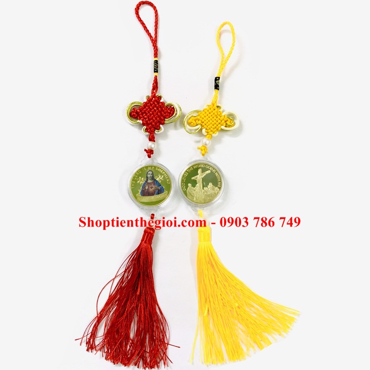 Dây Treo Xu Thánh Tâm Chúa Giêsu Kitô In Màu - SP005205