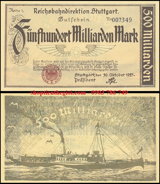 Germany - Đức 500 tỷ Mark 1923 UNC