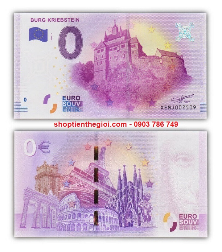 EU 0 Euro 2017 UNC lưu niệm của Đức Lâu đài Kribstein - SP006244