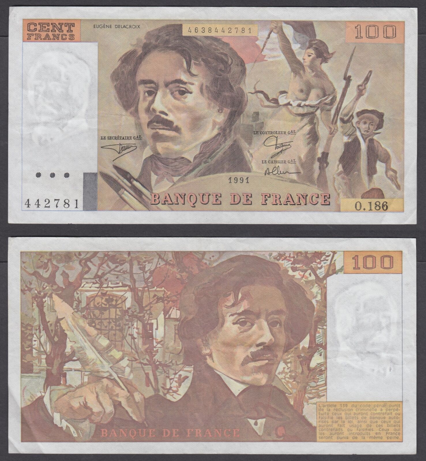 France - Pháp 100 Francs 1980 AU