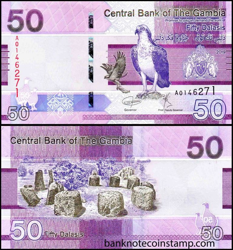 Gambia 50 dalasis 2019 UNC
