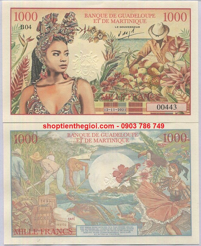 Guadeloupe Martinique 1000 Franc UNC Polymer Fantacy - SP006248