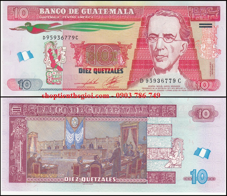 Guatemala 10 Quetzales 2008 UNC Polymer