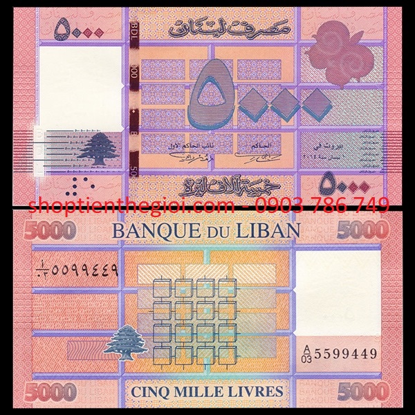 Lebanon - Li ban 5000 Livre 2014 UNC - SP006040