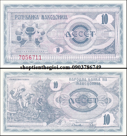 Macedonia 10 Dinari 1992 UNC