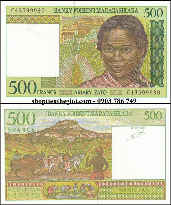 Madagasca 500 franc 1994 UNC Thuộc Pháp - TT000383