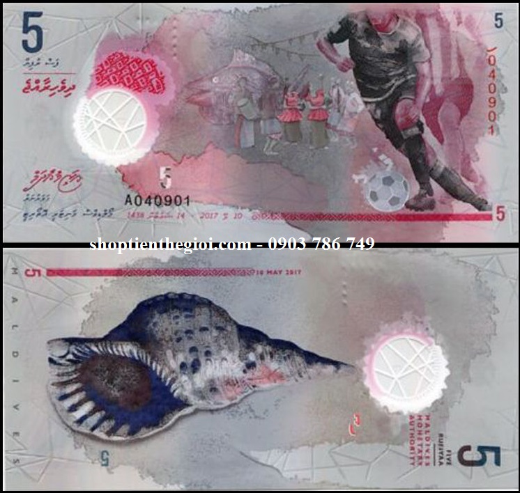 Maldives 5 Rufiyaa 2017 UNC Polyme - TT000155