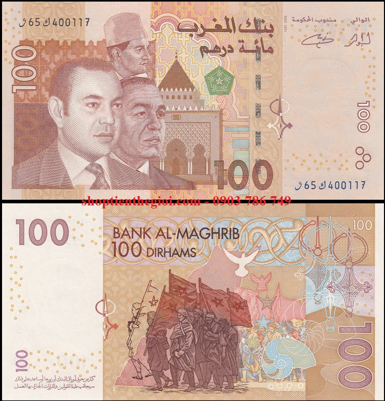 Marocco - Ma Rốc 100 Dirham 2002 UNC