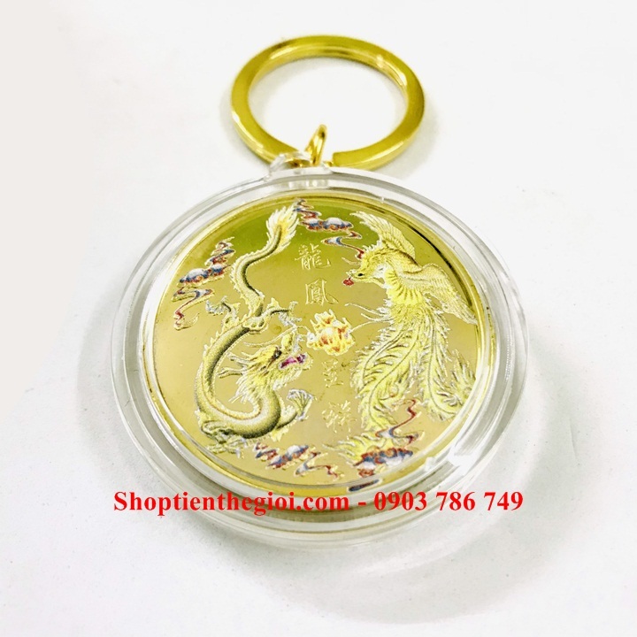 Móc Khóa Xu Long Phụng In Màu - SP005160